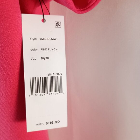 Liverpool LA Tulip Sleeve Sheath Dress Pink Punch Size 10 NWT $119 - Picture 8 of 10